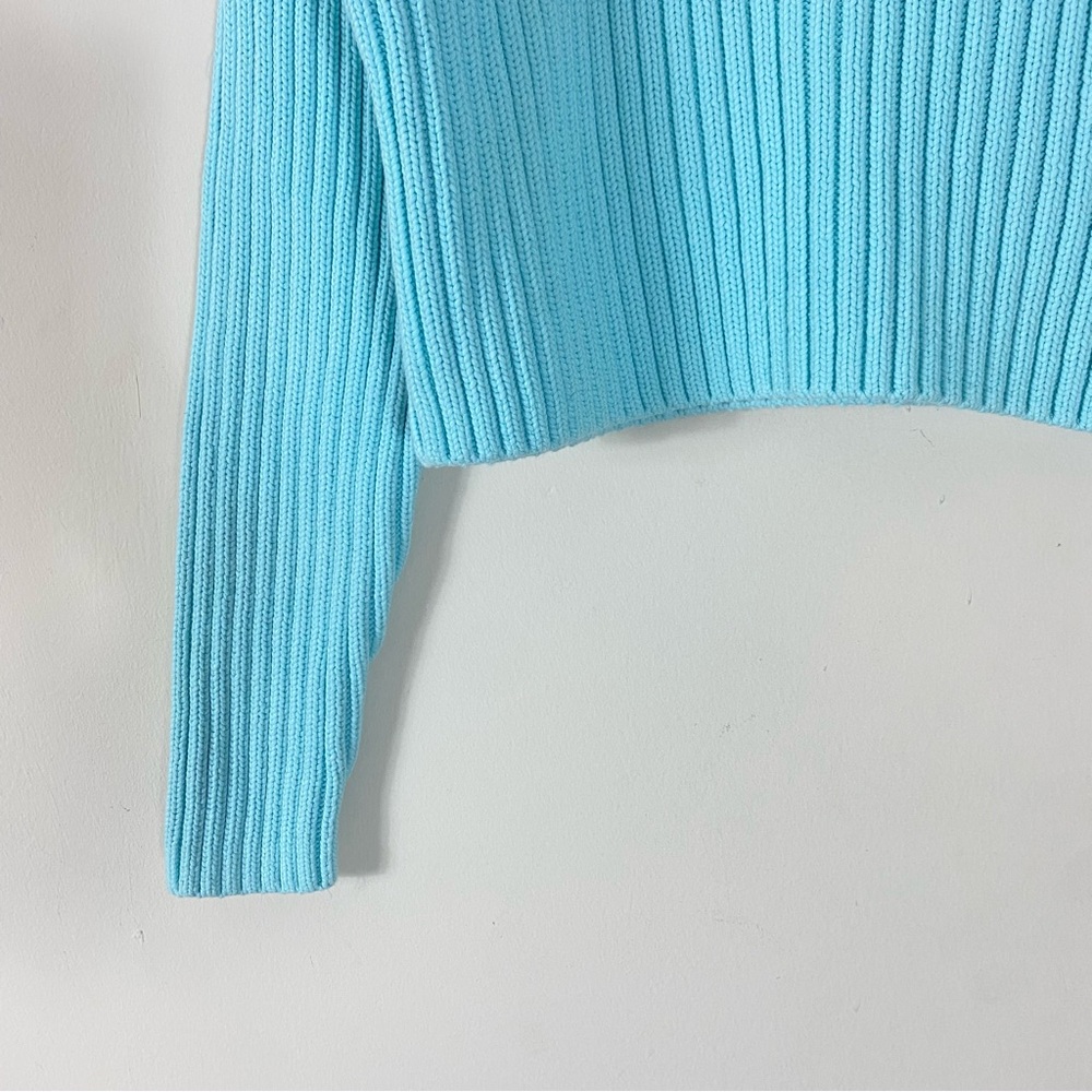& OTHER STORIES Chunky Ribbed Turtleneck Sweater in Light Blue - XS - Picture 11 of 15